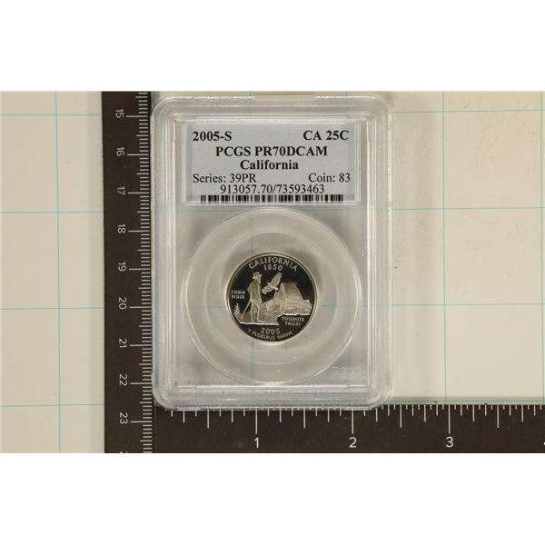 2005-S CALIFORNIA QUARTER PCGS PR70 DCAM