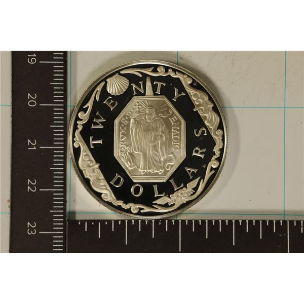 1985 BRITISH VIRGIN ISLANDS PROOF SILVER $20 COIN
