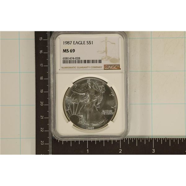 1987 AMERICAN SILVER EAGLE NGC MS69