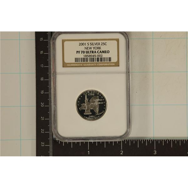 2001-S SILVER US QUARTER NGC PF70 ULTRA CAMEO