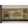 Image 1 : 1904 US $5 LARGE SIZE NATIONAL CURRENCY HARTFORD