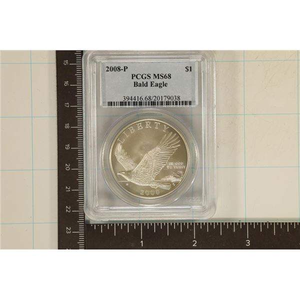 2008-P US BALD EAGLE SILVER DOLLAR PCGS MS68