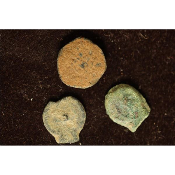 3-JUDAEN BRONZE B.C.-A.D. ANCIENT COINS
