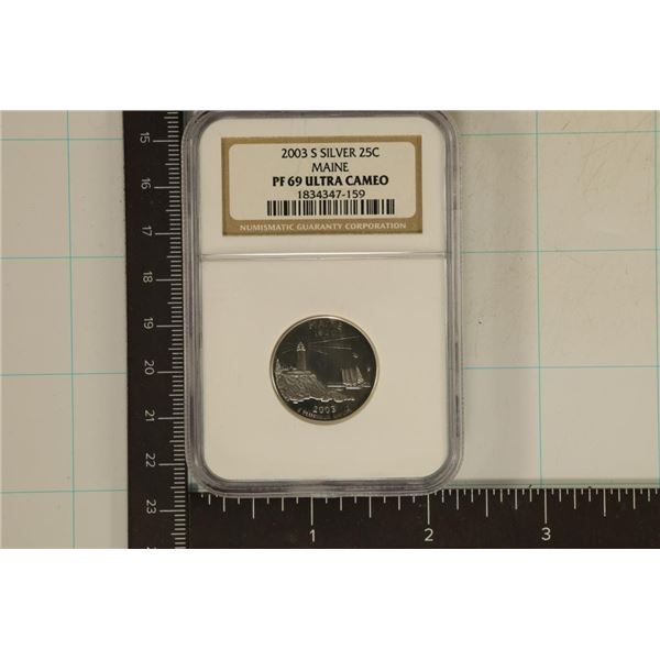 2003-S SILVER MAINE QUARTER NGC PF69 ULTRA CAMEO