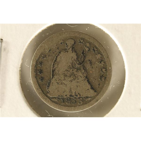 1853 US SILVER SEATED LIBERTY HALF DIME