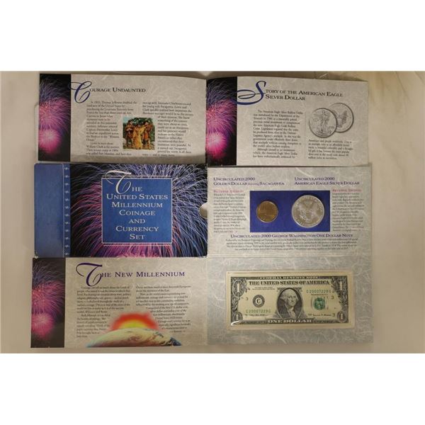 US MILLENNIUM COINAGE & CURRENCY SET CONTAINS: