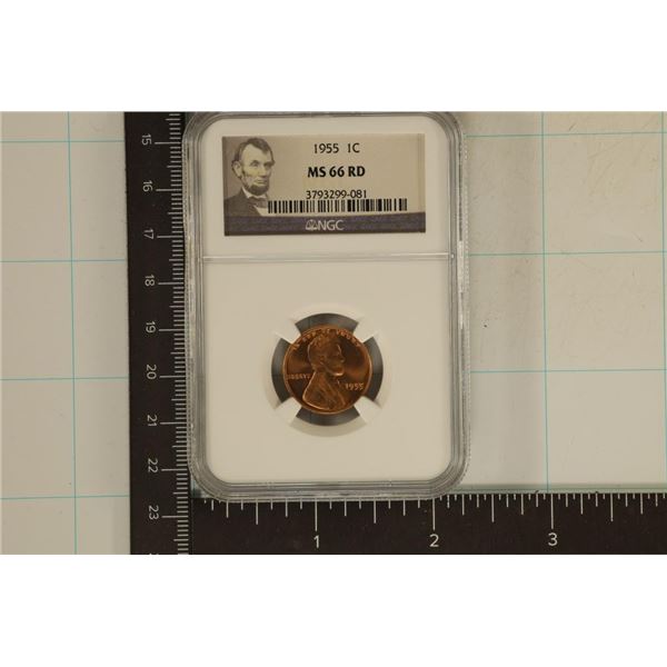 1955 LINCOLN WHEAT CENT NGC MS66RD