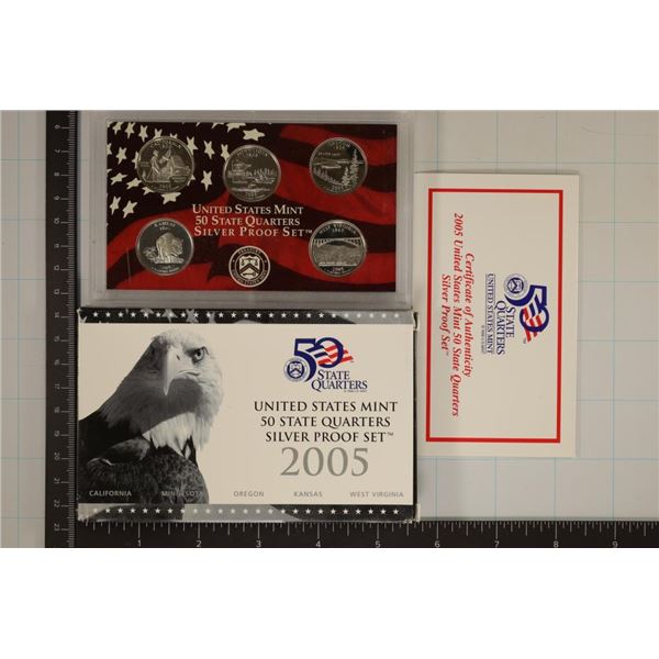 2005 SILVER US 50 STATE QUARTERS PROOF SET WITHBOX