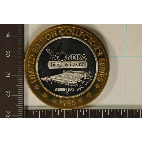 CASINO $10 SILVER TOKEN (UNC) 1996 ONEIDA