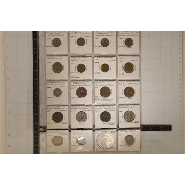 20 VIRGINIA TRANSPORTATION TOKENS