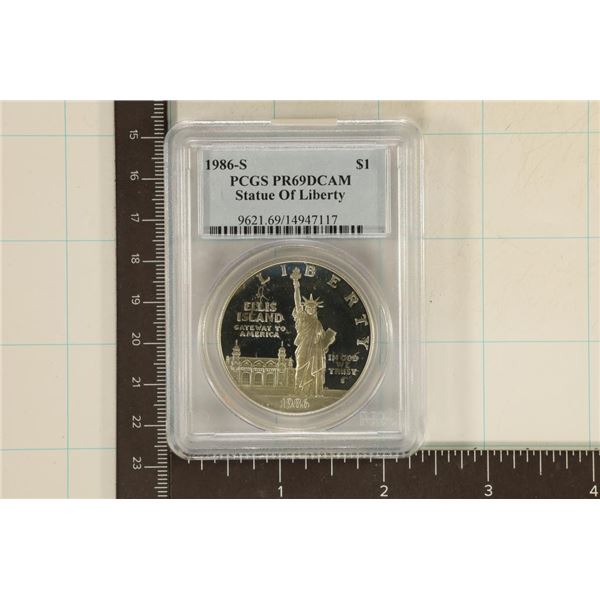 1986-S SILVER STATUE OF LIBERTY US $1 PCGS PR69