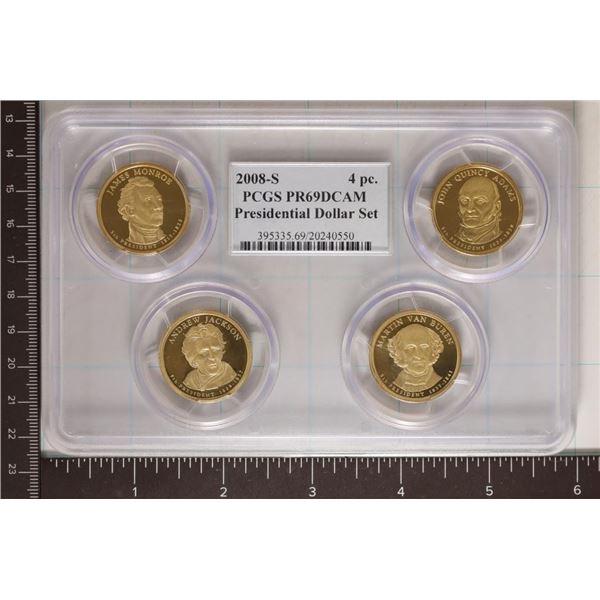 2008-S PRESIDENTIAL DOLLAR 4 COIN  SET PCGS PR69