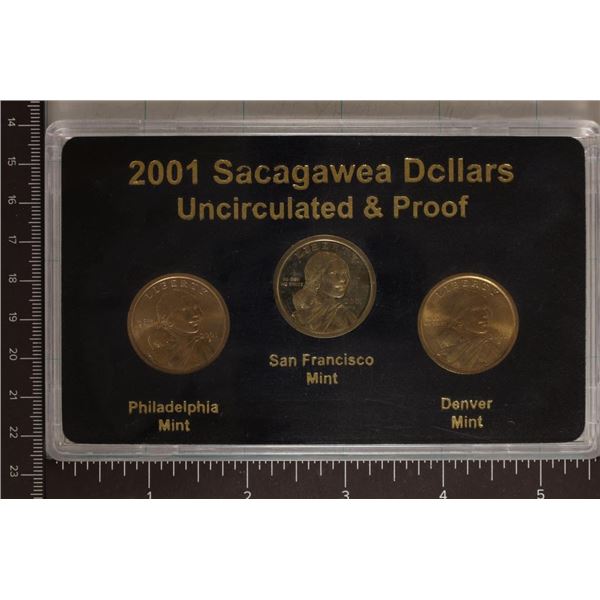 2001-P/D/S SACAGAWEA DOLLAR SET IN HARD PLASTIC