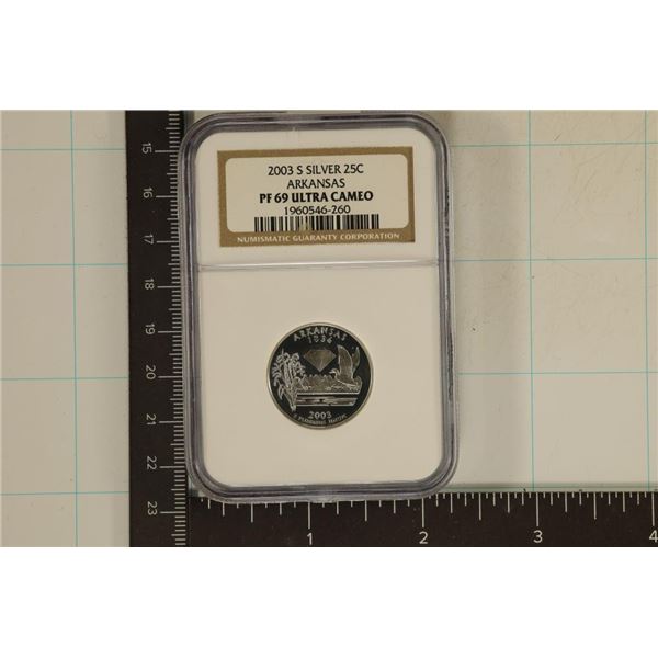 2003-S SILVER ARKANSAS QUARTER NGC PF69 ULTRA CAM