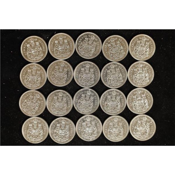 20-1968 CANADA BRILLIANT UNC 50 CENT COINS