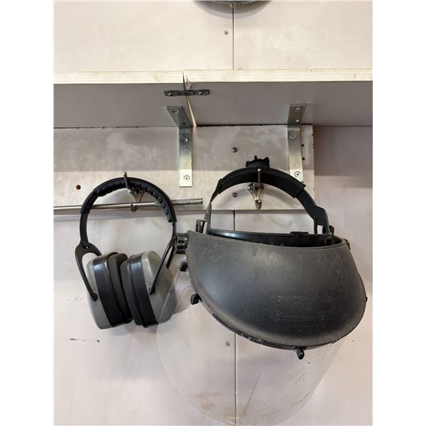 Headlights, welding helmet, ear muffs & misc. parts