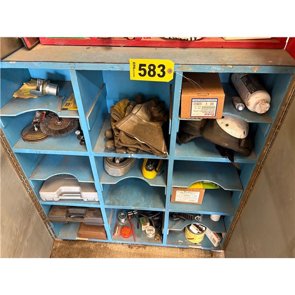 Blue cabinet c/w misc. tools