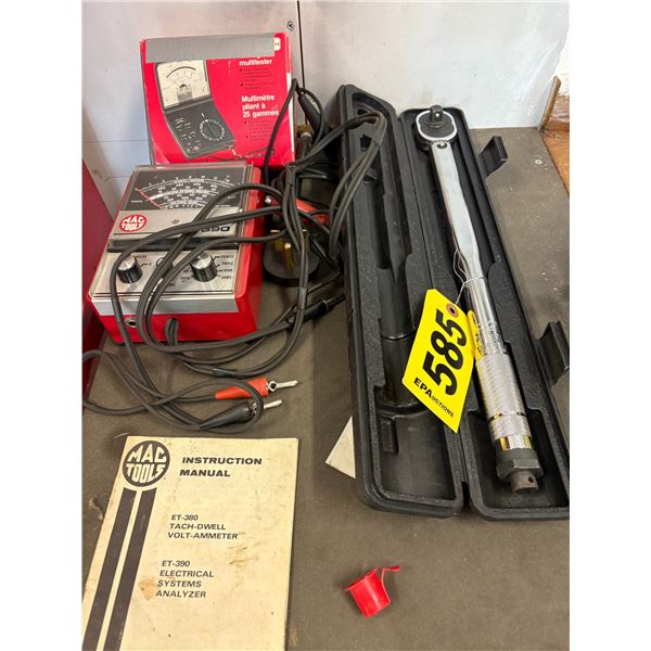 Torque wrench, Mac volt meter plus multimeter