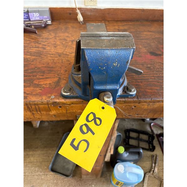 Blue vice, swivel. Buyer responsible to take off counter