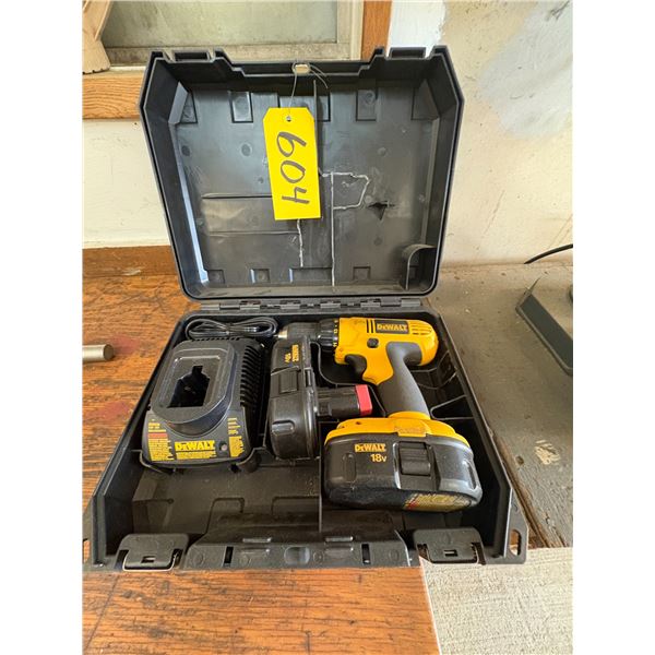 DeWalt cordless drill c/w 2 batteries & charger