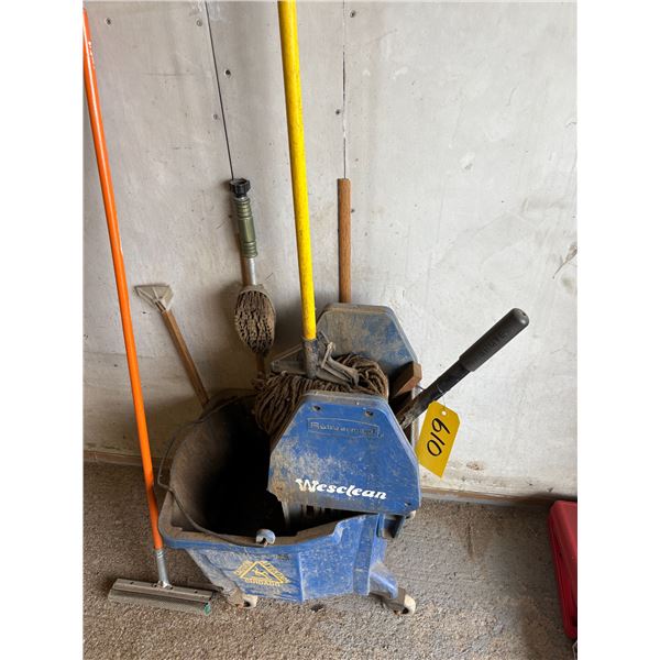 Mop, pail & brushes