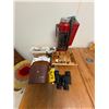 Image 1 : Binoculars, knife, thermometer, fire ext. hammer & misc.