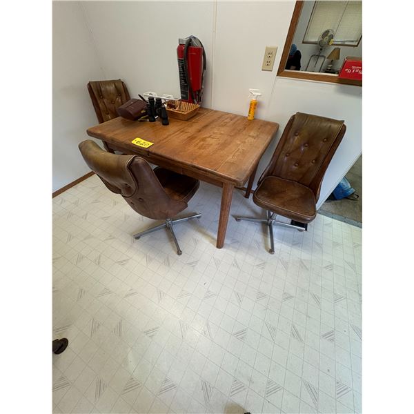 Wooden table c/w 3- chairs