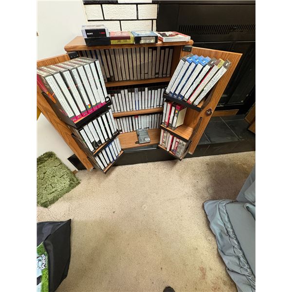 VHS cabinet c/w qty of VHS
