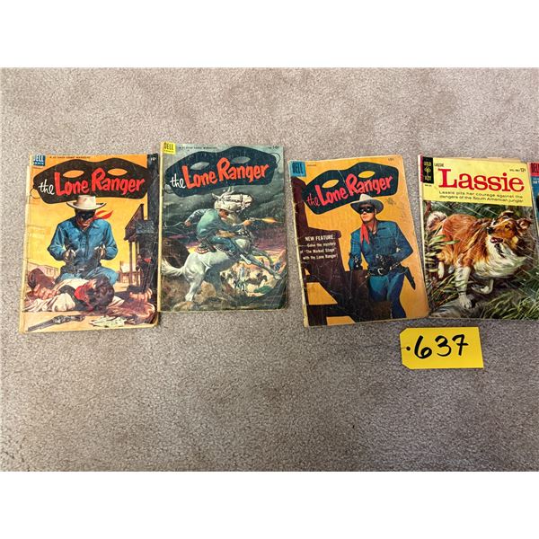 (Selling all together) Approx. 3- The Lone Ranger & 3- Lassie Comics
