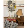 Image 1 : Fan, lamp, throw pillows & end-tables