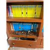Image 1 : Book shelf c/w qty of Nancy Drew & Hardy Boys novels, elec. Cords & misc.