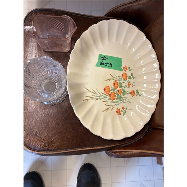 2- Serving dishes, vase & pitcher