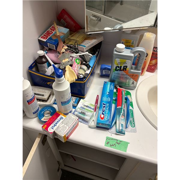 Qty of first aid products, toiletries, cleaning products and misc.