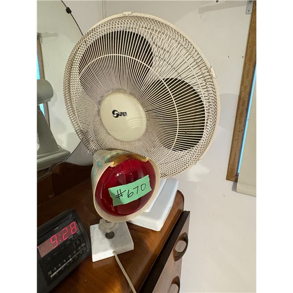 Fan, alarm clock & lamp