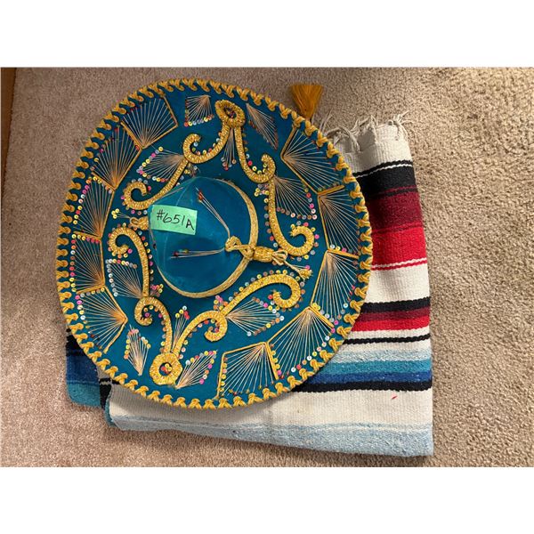 Mexican sombrero & blanket