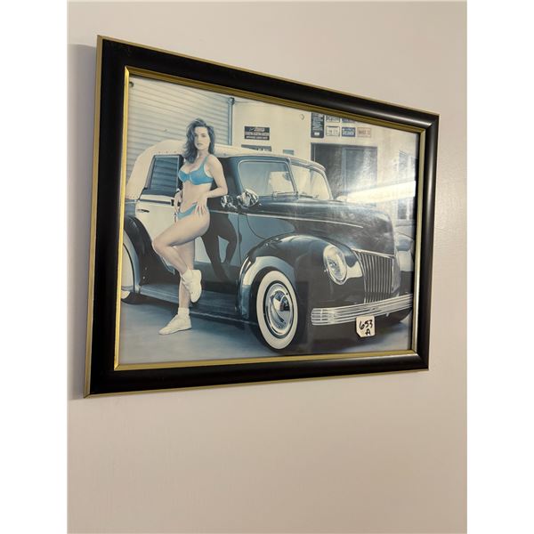 2- Classic car pictures, framed