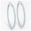 Image 2 : Plated Rhodium 3.60ctw Blue Topaz Earrings