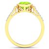 Image 4 : 14KT Yellow Gold 1.6ctw Peridot and Diamond Ring