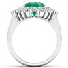 Image 4 : 14KT White Gold 2.85ctw Zambian Emerald and Diamond Ring