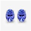 Image 2 : 14KT White Gold 1.20ctw Tanzanite Earrings