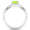Image 4 : 14KT White Gold 1.05ctw Peridot and Diamond Ring