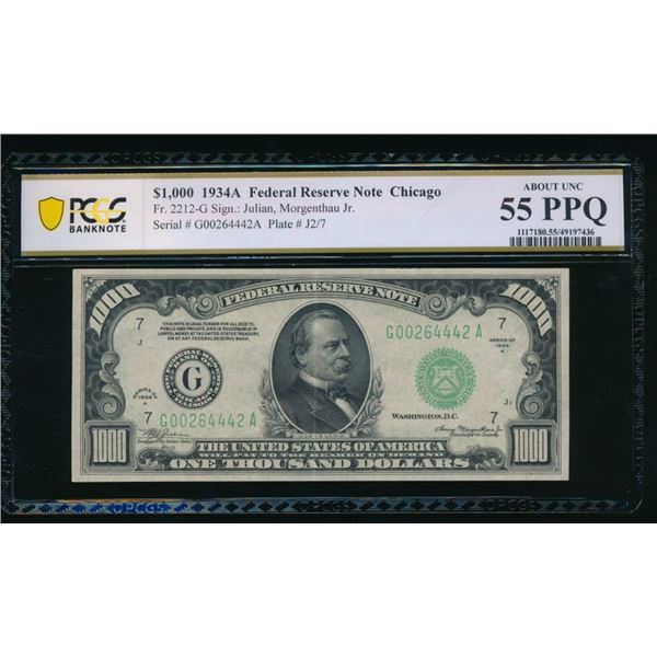 1934A $1000 Chicago FRN PCGS 55PPQ