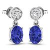 Image 2 : 14KT White Gold 1.24ctw Tanzanite and Diamond Earrings