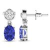 Image 4 : 14KT White Gold 1.24ctw Tanzanite and Diamond Earrings
