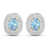 Image 1 : 14KT Yellow Gold 1.02ctw Aquamarine and Diamond Earrings