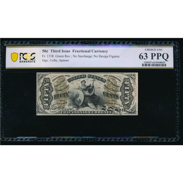 50 Cent Third Issue Fractional PCGS 63PPQ