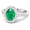 Image 2 : 14KT White Gold 1.53ctw Zambian Emerald and Diamond Ring