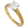 Image 1 : Graff 18K Yellow Gold 1.27 ct Yellow and White Diamond Ring