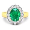Image 3 : 14KT Yellow Gold 2.03ctw Zambian Emerald and Diamond Ring