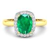 Image 3 : 14KT Yellow Gold 1.74ctw Zambian Emerald and Diamond Ring